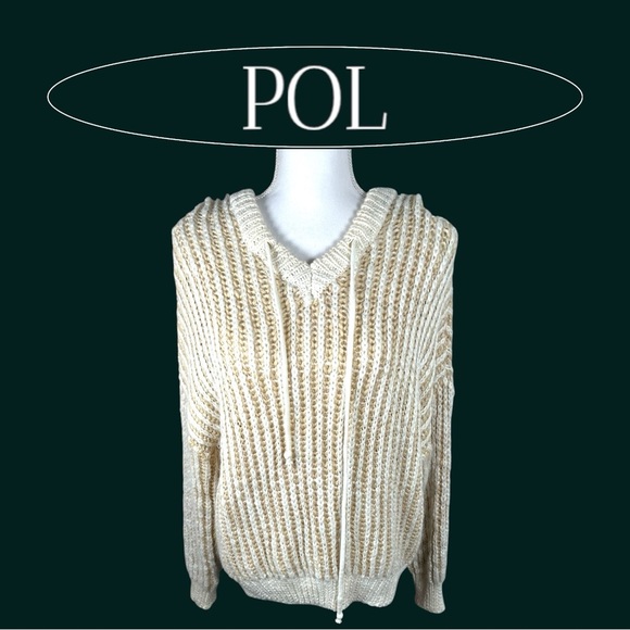 POL | Woven Wool Blend Sweater Hoodie - Picture 1 of 6